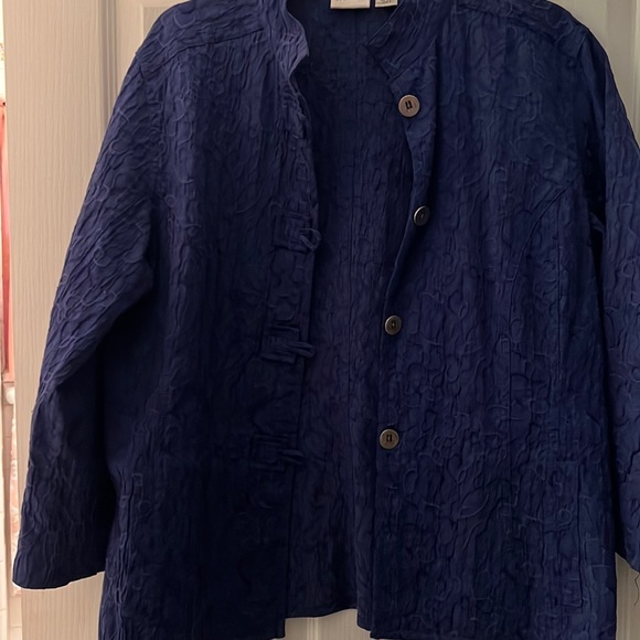 Royal blue Chicos, jacket with buttons and pocket size 2 - Picture 1 of 4